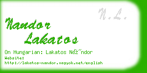 nandor lakatos business card